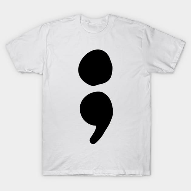 semicolon (black) T-Shirt by mystudiocreate